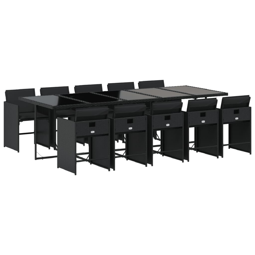 11-delige Tuinset met kussens poly rattan zwart is nu te koop bij PeponiXL, paradijselijk wonen!