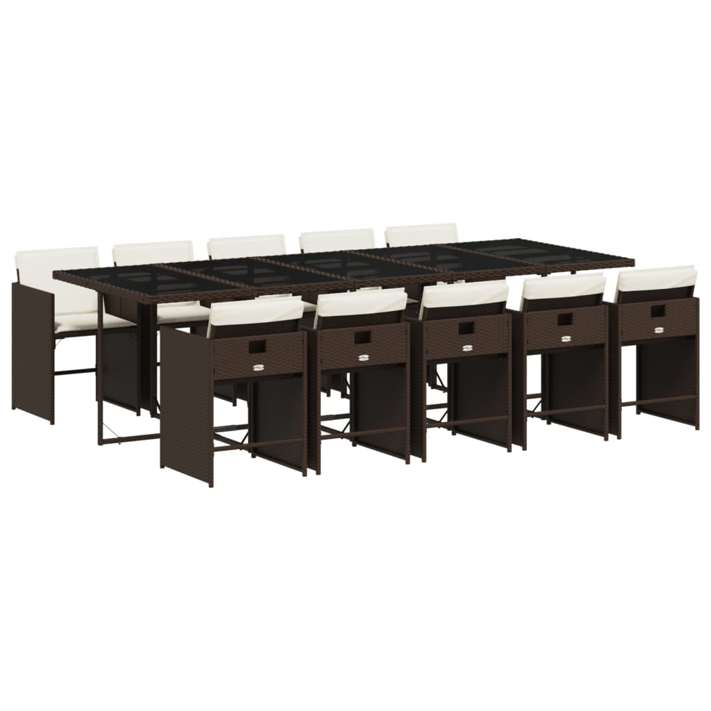 11-delige Tuinset met kussens poly rattan bruin is nu te koop bij PeponiXL, paradijselijk wonen!