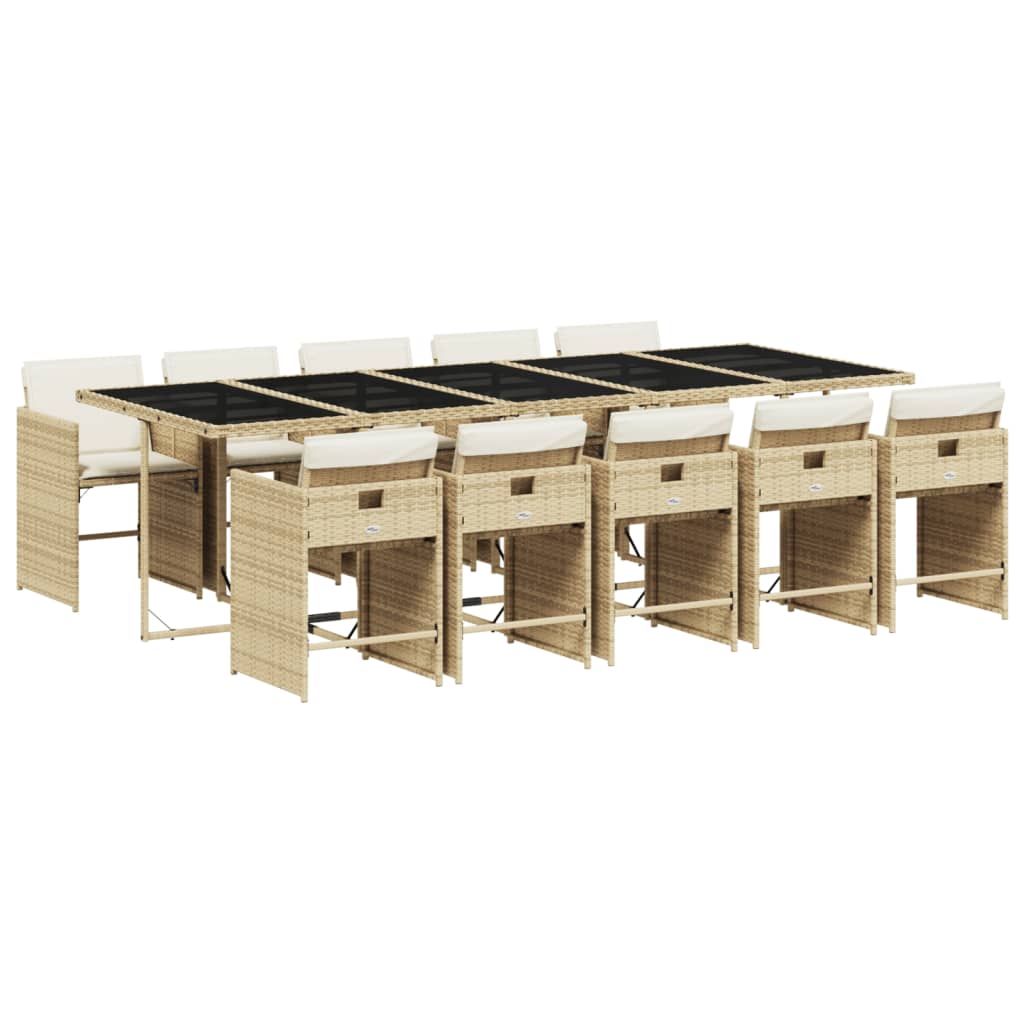11-delige Tuinset met kussens poly rattan beige is nu te koop bij PeponiXL, paradijselijk wonen!