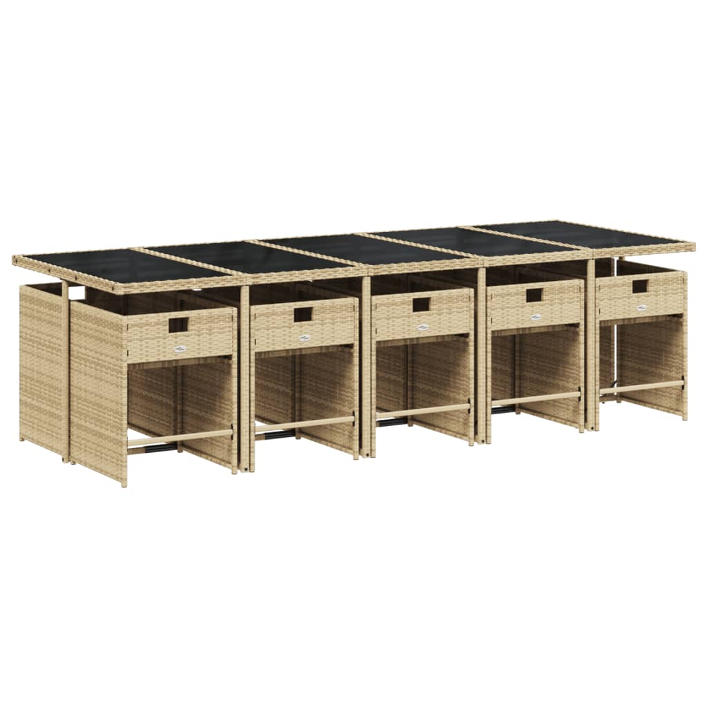 11-delige Tuinset met kussens poly rattan beige is nu te koop bij PeponiXL, paradijselijk wonen!