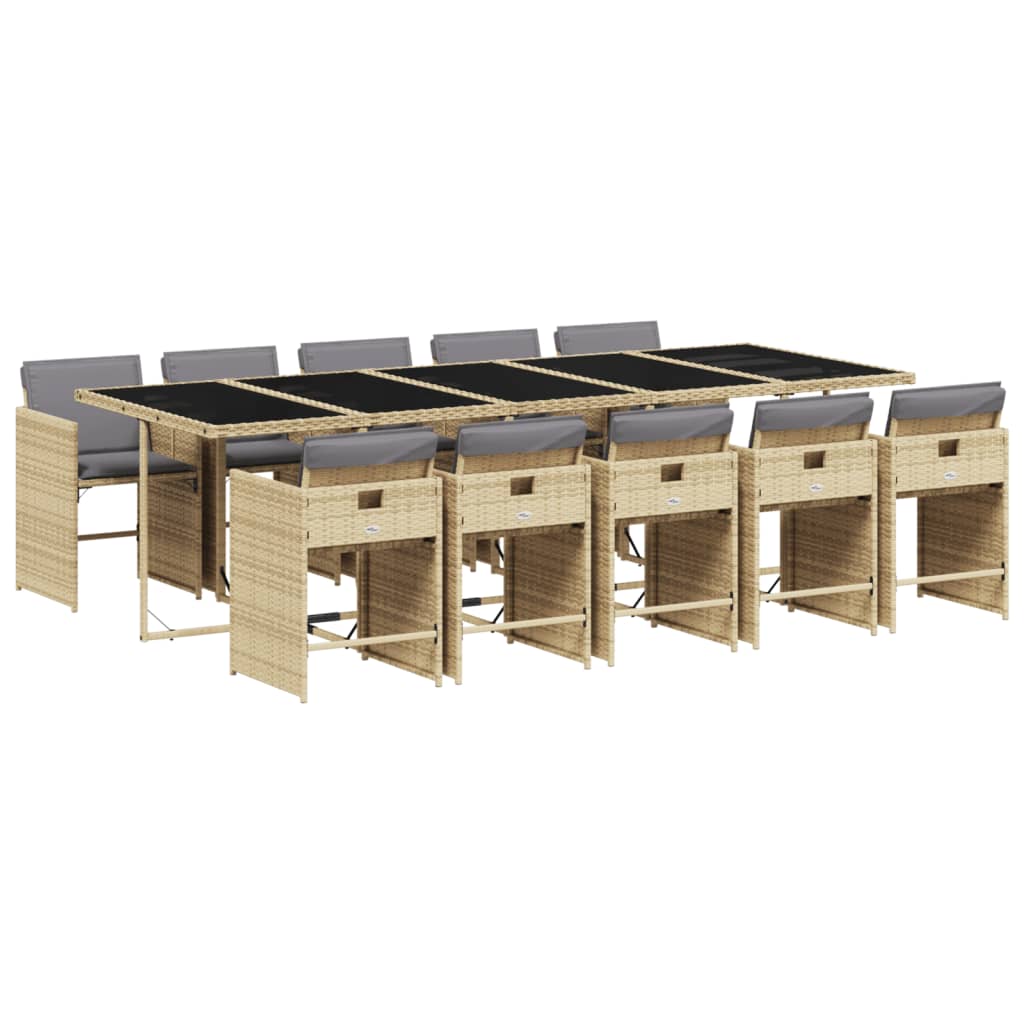 11-delige Tuinset met kussens poly rattan gemengd beige is nu te koop bij PeponiXL, paradijselijk wonen!