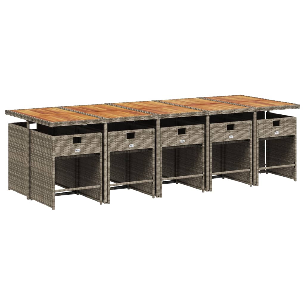 11-delige Tuinset met kussens poly rattan grijs is nu te koop bij PeponiXL, paradijselijk wonen!