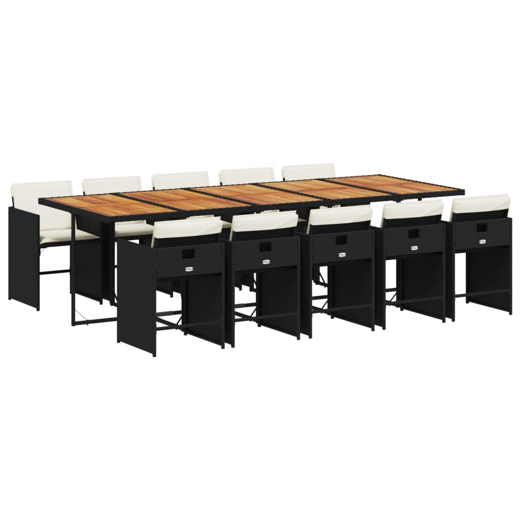 11-delige Tuinset met kussens poly rattan zwart is nu te koop bij PeponiXL, paradijselijk wonen!