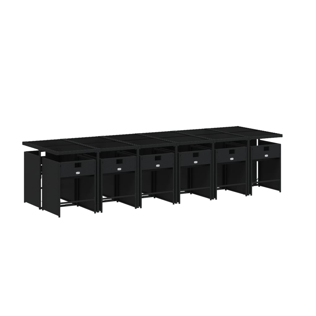 13-delige Tuinset met kussens poly rattan zwart is nu te koop bij PeponiXL, paradijselijk wonen!