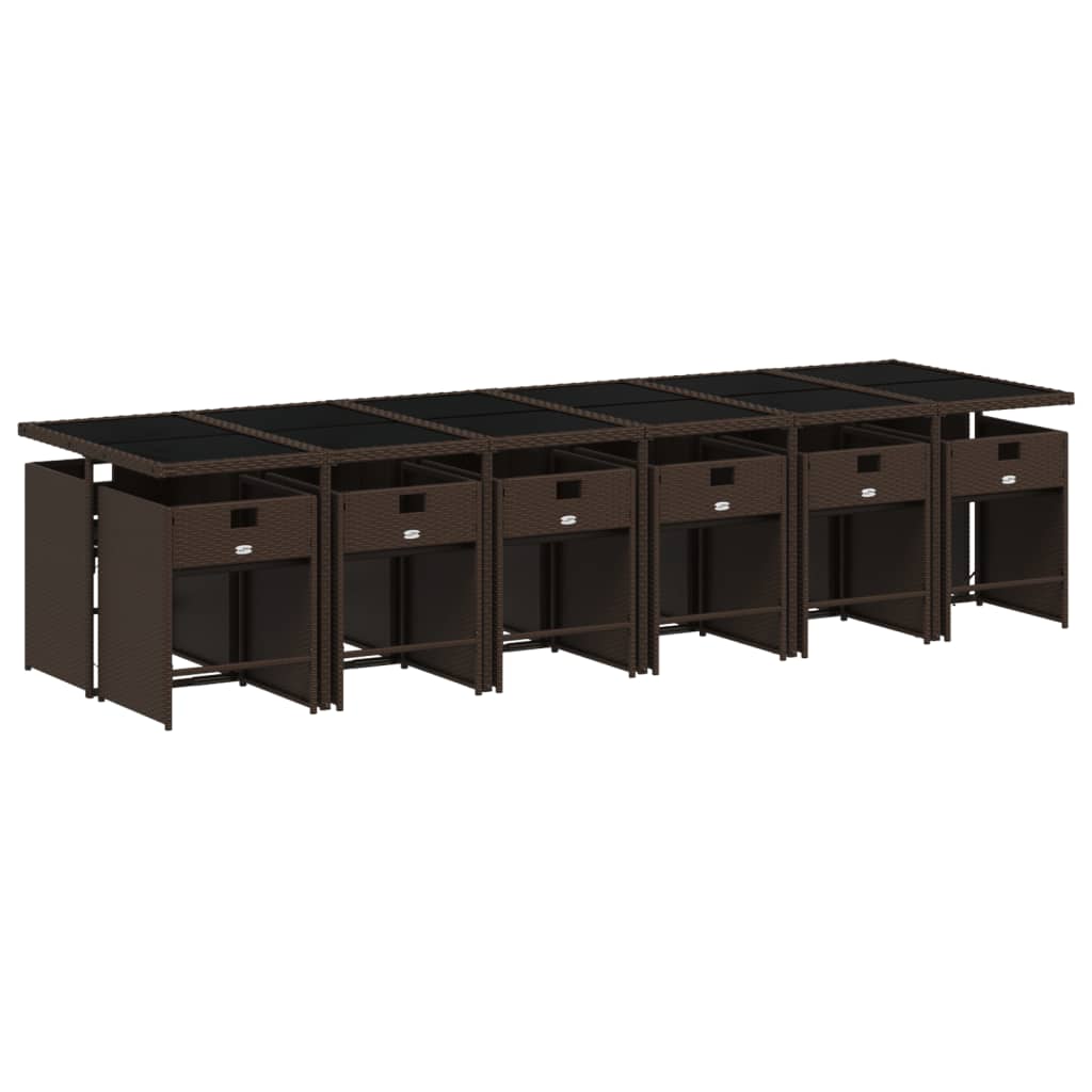 13-delige Tuinset met kussens poly rattan bruin is nu te koop bij PeponiXL, paradijselijk wonen!
