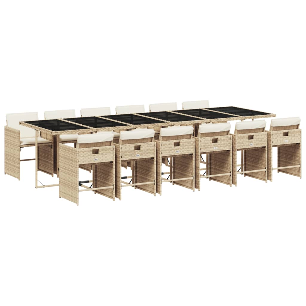 13-delige Tuinset met kussens poly rattan beige is nu te koop bij PeponiXL, paradijselijk wonen!