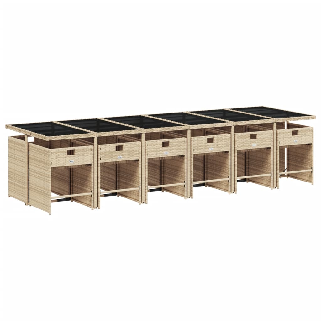 13-delige Tuinset met kussens poly rattan beige is nu te koop bij PeponiXL, paradijselijk wonen!