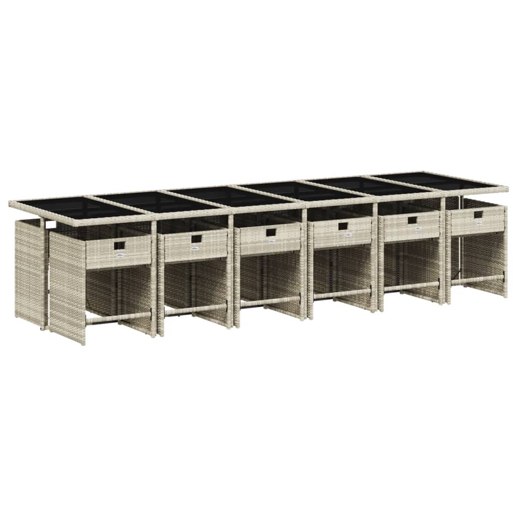 13-delige Tuinset met kussens poly rattan lichtgrijs is nu te koop bij PeponiXL, paradijselijk wonen!