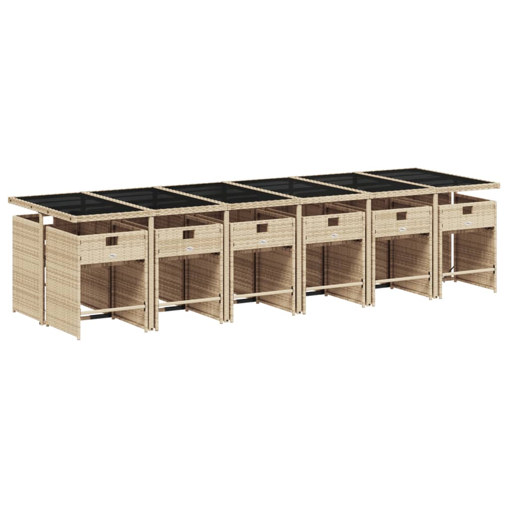 13-delige Tuinset met kussens poly rattan gemengd beige is nu te koop bij PeponiXL, paradijselijk wonen!
