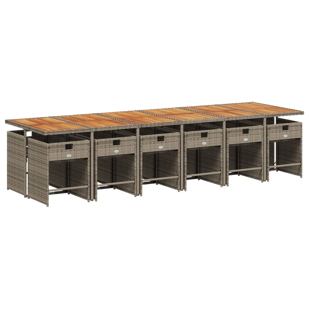 13-delige Tuinset met kussens poly rattan grijs is nu te koop bij PeponiXL, paradijselijk wonen!