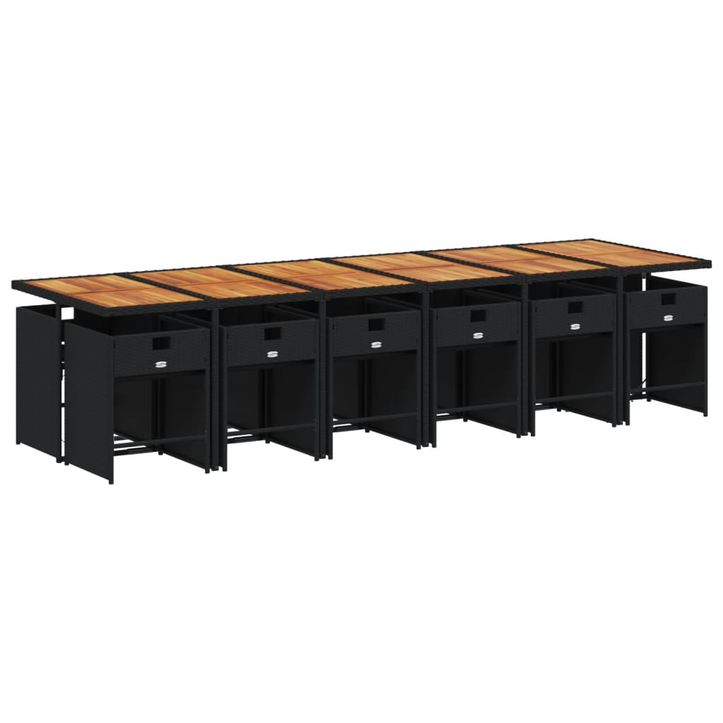 13-delige Tuinset met kussens poly rattan zwart is nu te koop bij PeponiXL, paradijselijk wonen!