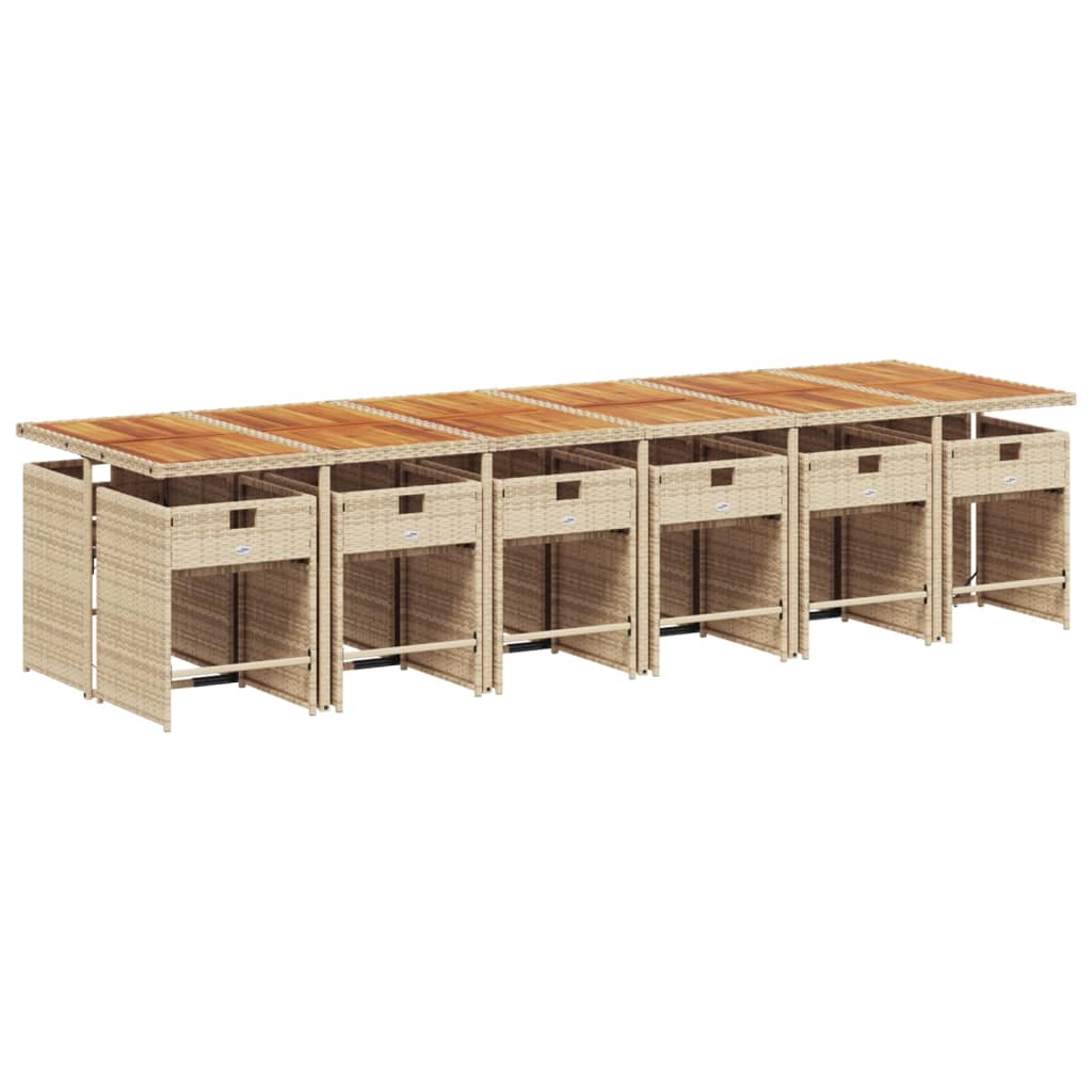 13-delige Tuinset met kussens poly rattan beige is nu te koop bij PeponiXL, paradijselijk wonen!