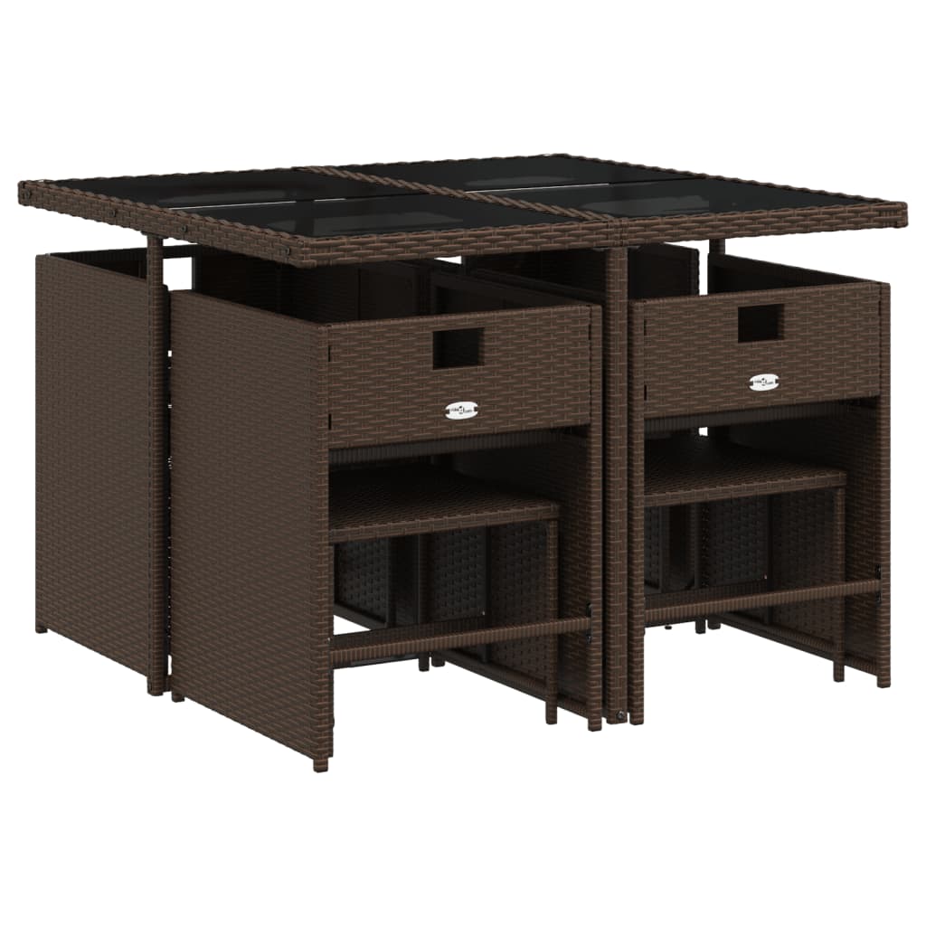 9-delige Tuinset met kussens poly rattan bruin is nu te koop bij PeponiXL, paradijselijk wonen!