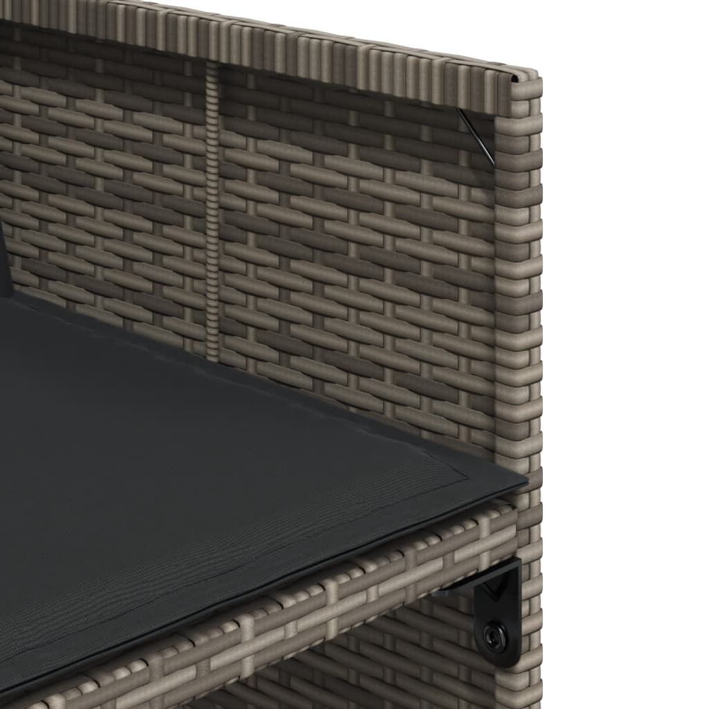 9-delige Tuinset met kussens poly rattan grijs is nu te koop bij PeponiXL, paradijselijk wonen!
