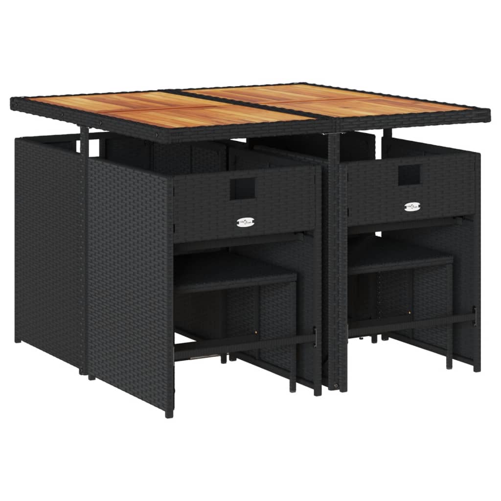 9-delige Tuinset poly rattan zwart is nu te koop bij PeponiXL, paradijselijk wonen!