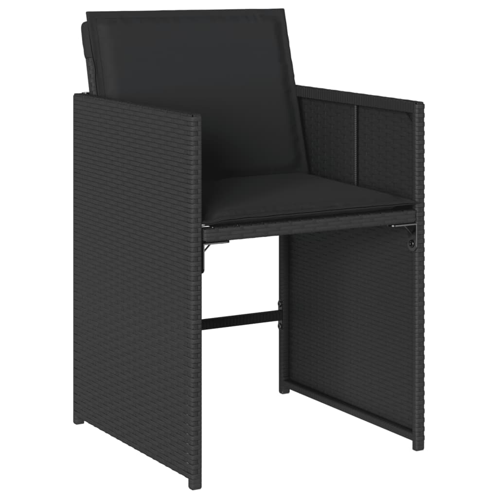 11-delige Tuinset met kussens poly rattan zwart is nu te koop bij PeponiXL, paradijselijk wonen!