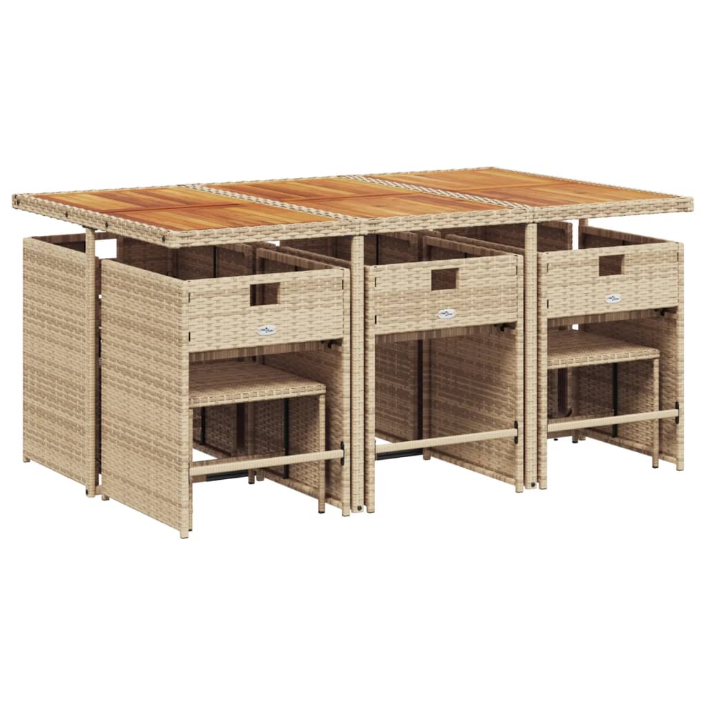 11-delige Tuinset met kussens poly rattan beige is nu te koop bij PeponiXL, paradijselijk wonen!