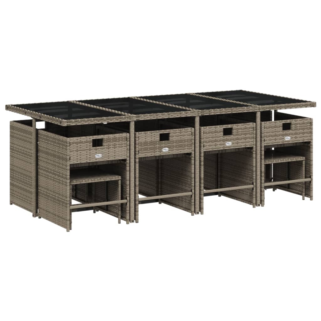 13-delige Tuinset met kussens poly rattan grijs is nu te koop bij PeponiXL, paradijselijk wonen!