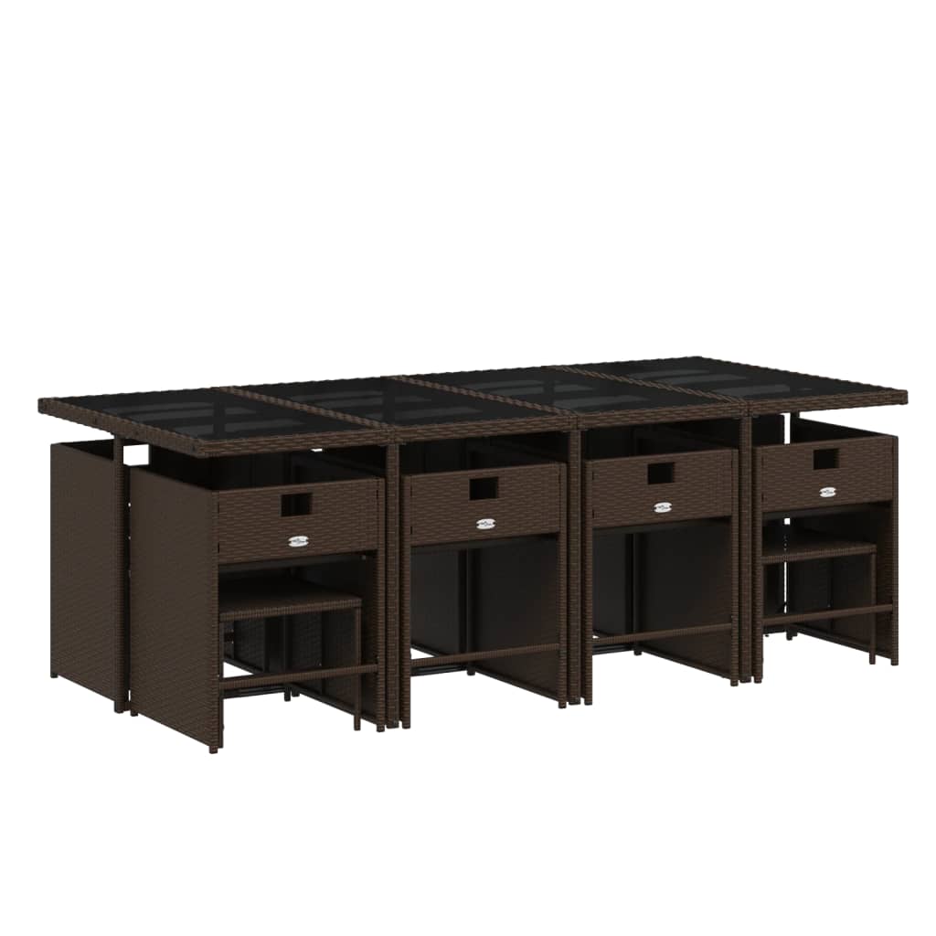13-delige Tuinset met kussens poly rattan bruin is nu te koop bij PeponiXL, paradijselijk wonen!