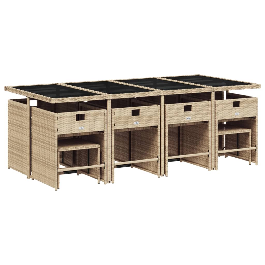 13-delige Tuinset met kussens poly rattan beige is nu te koop bij PeponiXL, paradijselijk wonen!