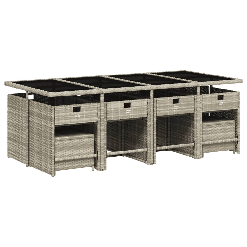 13-delige Tuinset met kussens poly rattan lichtgrijs is nu te koop bij PeponiXL, paradijselijk wonen!