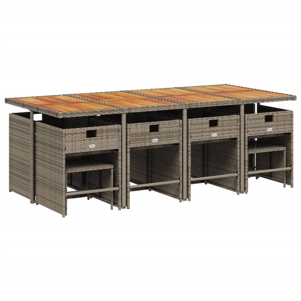 13-delige Tuinset met kussens poly rattan grijs is nu te koop bij PeponiXL, paradijselijk wonen!