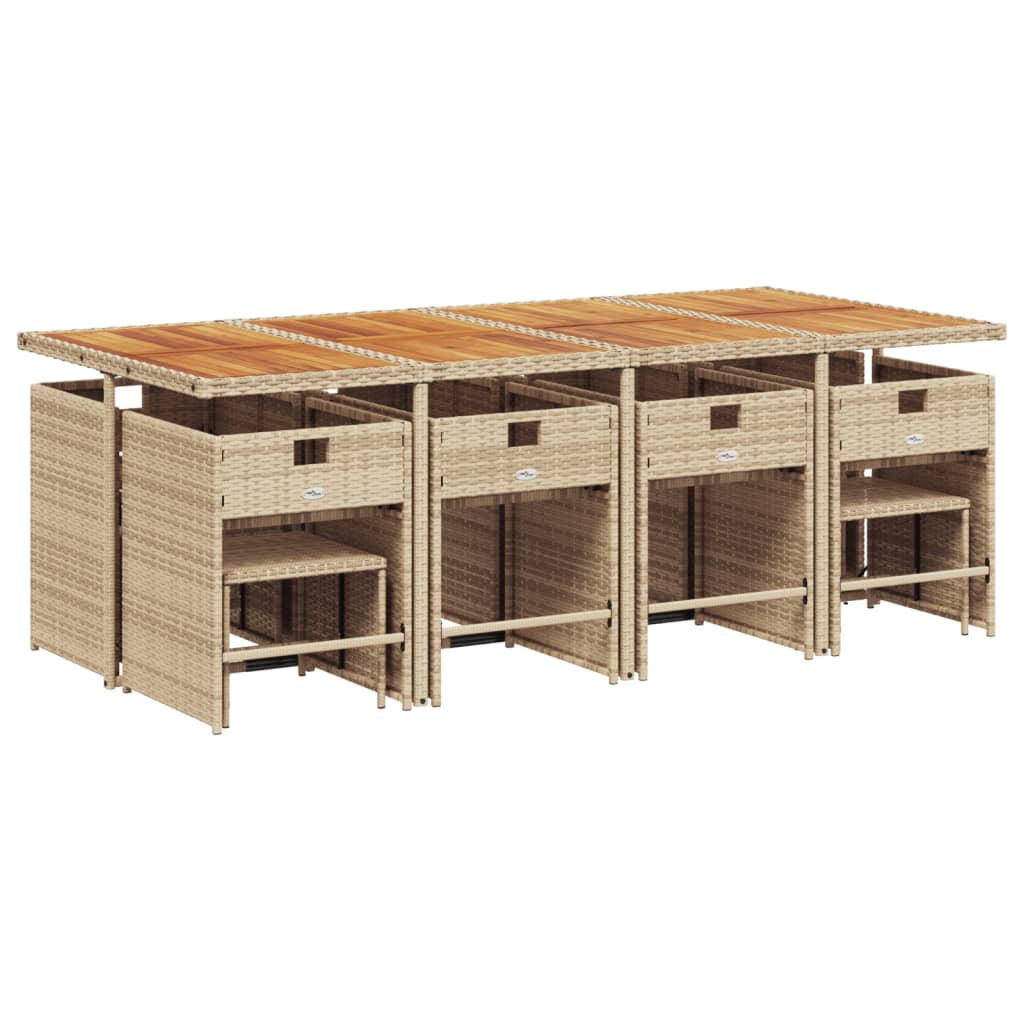13-delige Tuinset met kussens poly rattan beige is nu te koop bij PeponiXL, paradijselijk wonen!