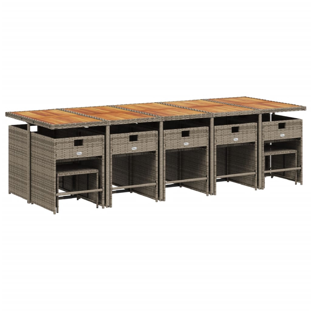 15-delige Tuinset met kussens poly rattan grijs is nu te koop bij PeponiXL, paradijselijk wonen!