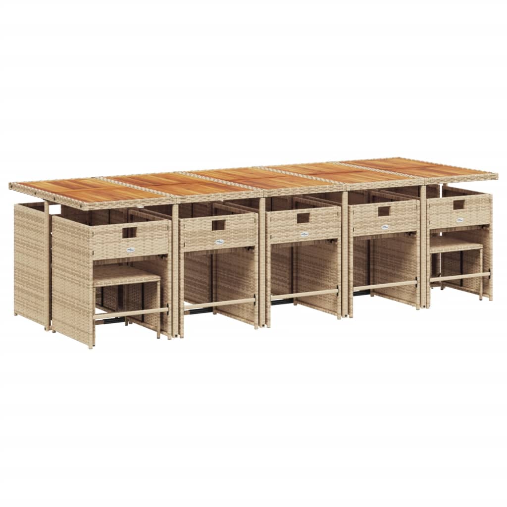 15-delige Tuinset met kussens poly rattan beige is nu te koop bij PeponiXL, paradijselijk wonen!