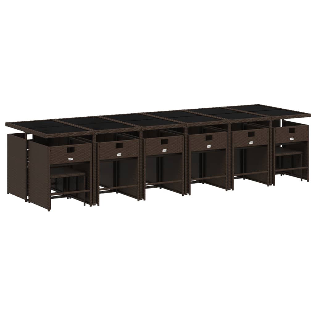 17-delige Tuinset met kussens poly rattan bruin is nu te koop bij PeponiXL, paradijselijk wonen!
