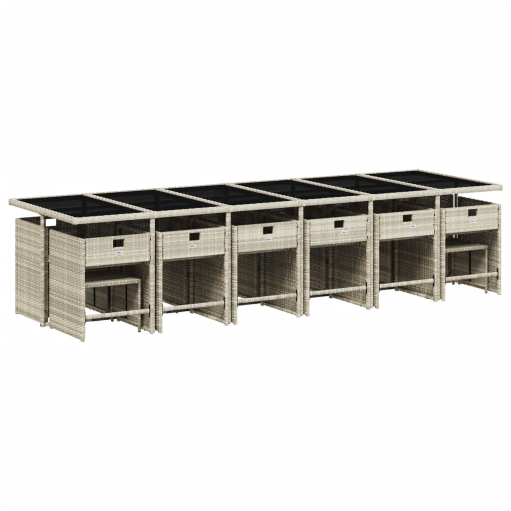 17-delige Tuinset met kussens poly rattan lichtgrijs is nu te koop bij PeponiXL, paradijselijk wonen!