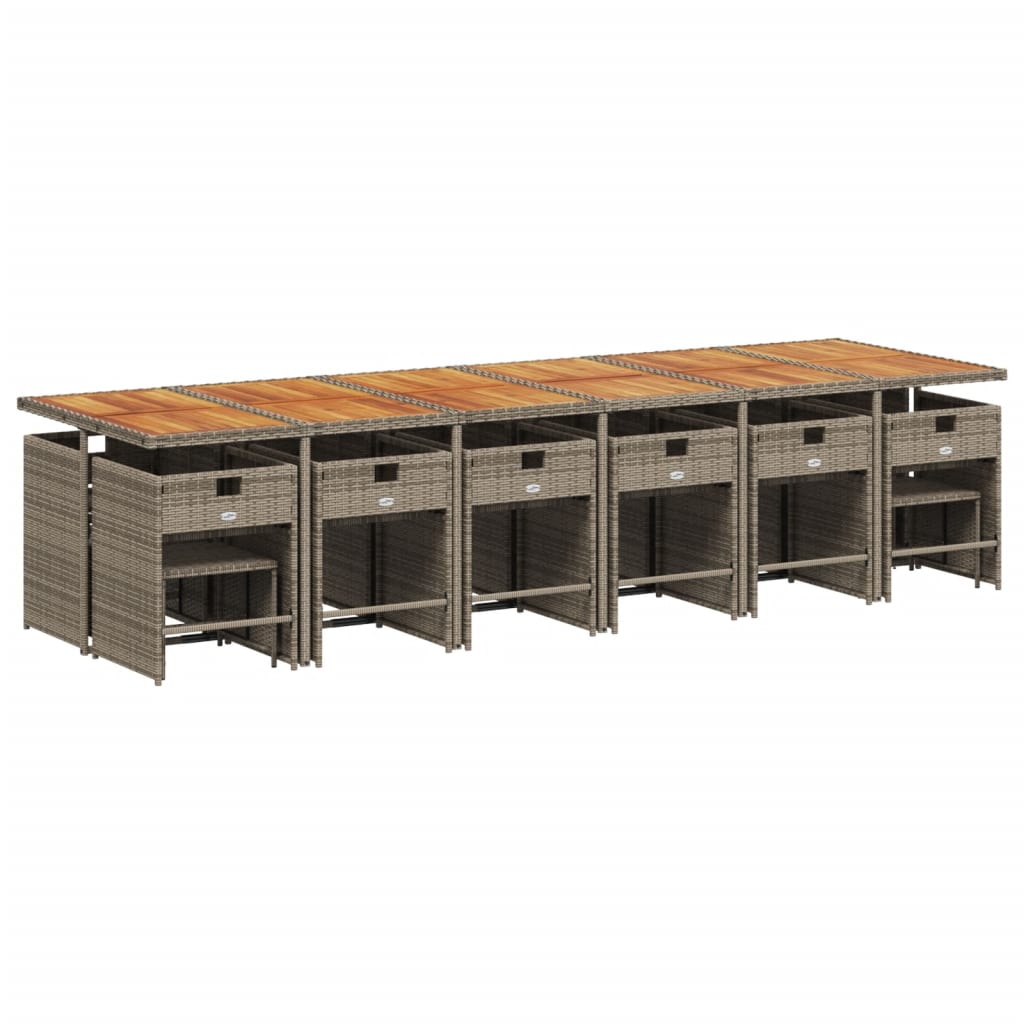 17-delige Tuinset met kussens poly rattan grijs is nu te koop bij PeponiXL, paradijselijk wonen!
