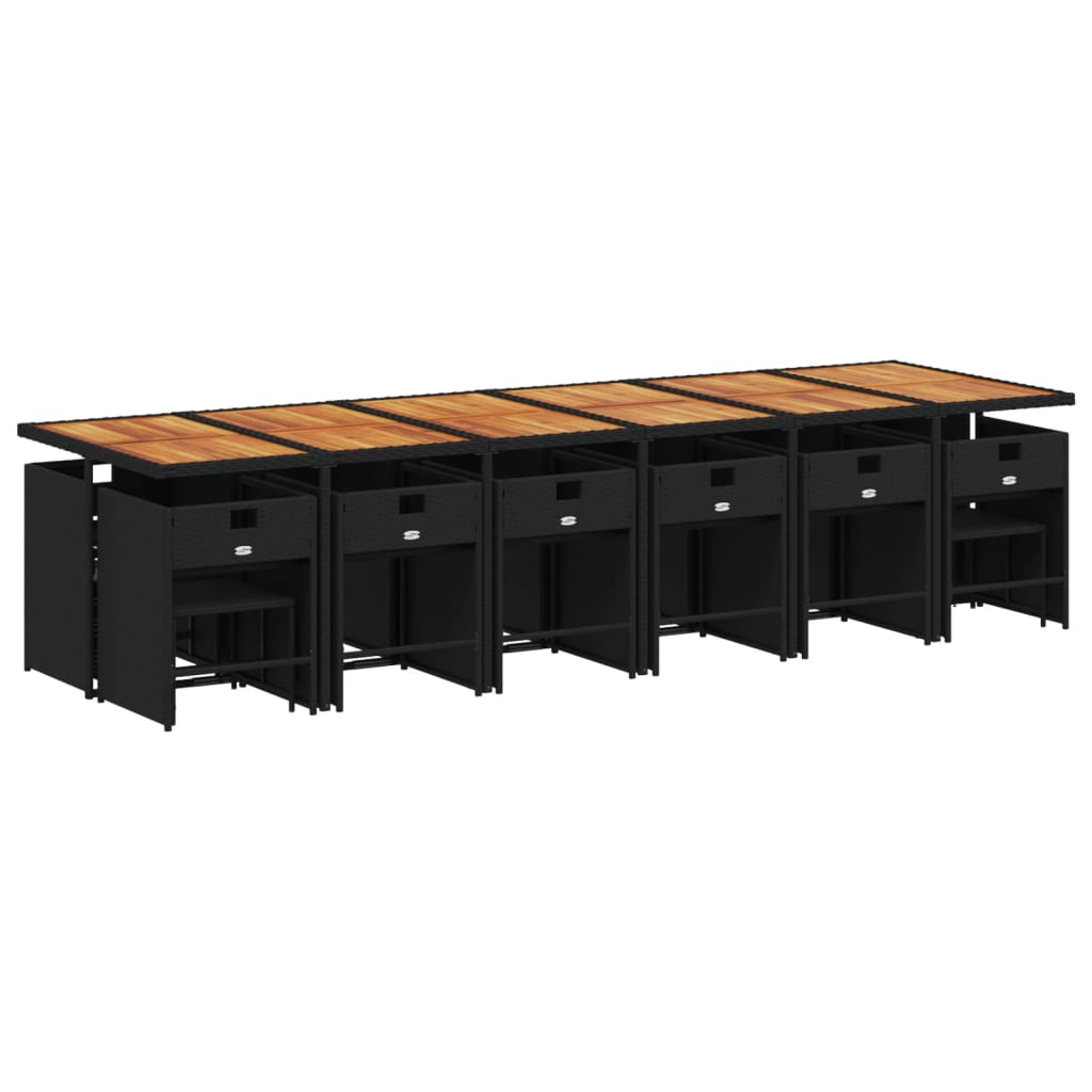 17-delige Tuinset met kussens poly rattan zwart is nu te koop bij PeponiXL, paradijselijk wonen!