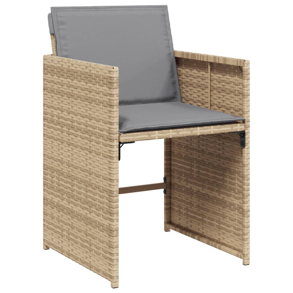 9-delige Tuinset met kussens poly rattan gemengd beige is nu te koop bij PeponiXL, paradijselijk wonen!