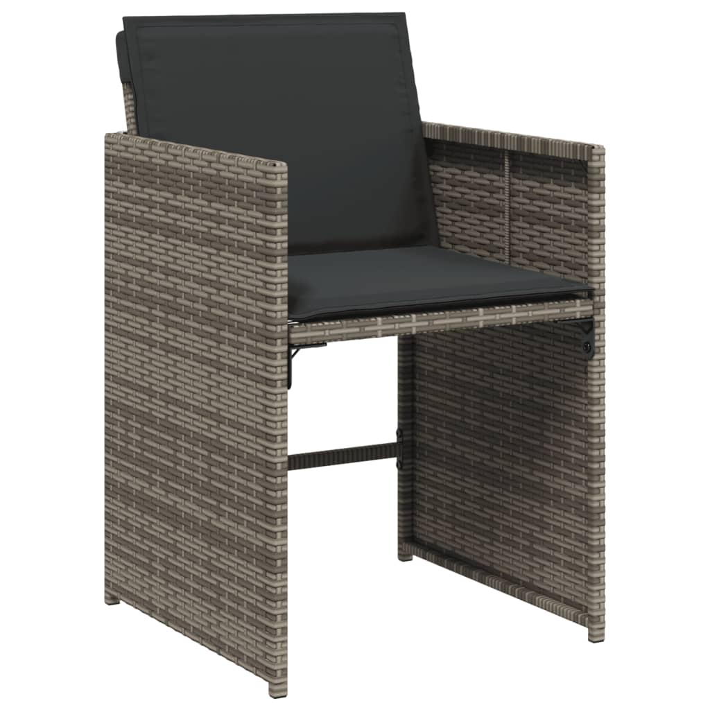 9-delige Tuinset met kussens poly rattan grijs is nu te koop bij PeponiXL, paradijselijk wonen!