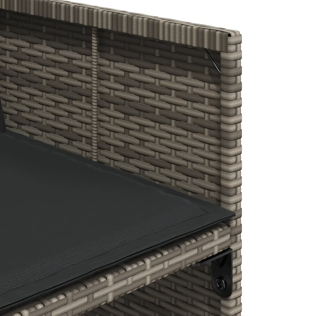 9-delige Tuinset met kussens poly rattan grijs is nu te koop bij PeponiXL, paradijselijk wonen!