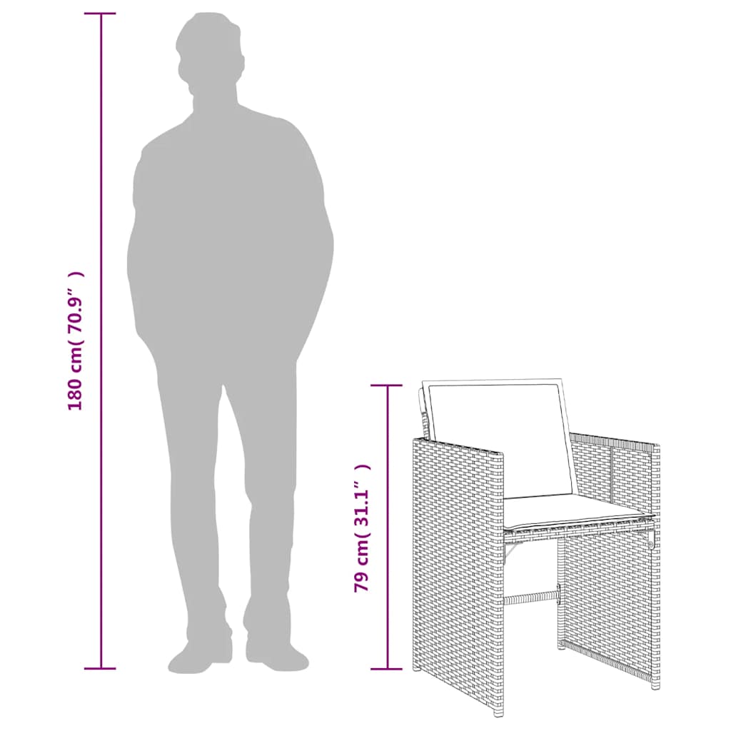 9-delige Tuinset poly rattan zwart is nu te koop bij PeponiXL, paradijselijk wonen!