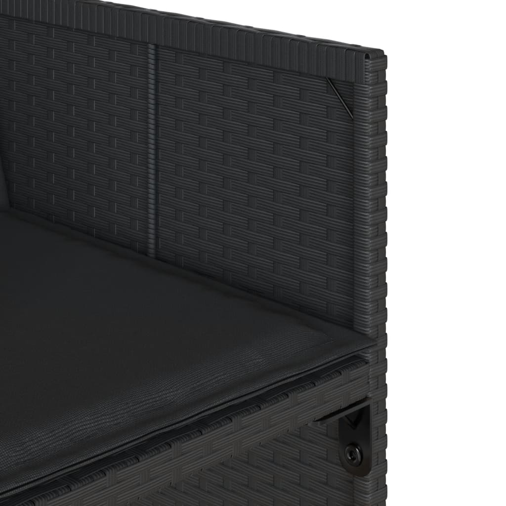 11-delige Tuinset met kussens poly rattan zwart is nu te koop bij PeponiXL, paradijselijk wonen!