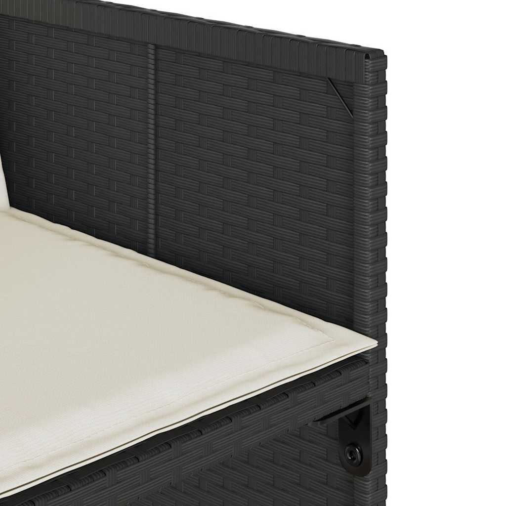 11-delige Tuinset met kussens poly rattan zwart is nu te koop bij PeponiXL, paradijselijk wonen!