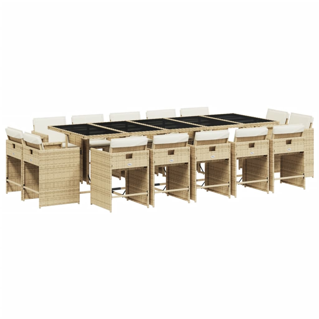 15-delige Tuinset met kussens poly rattan beige is nu te koop bij PeponiXL, paradijselijk wonen!