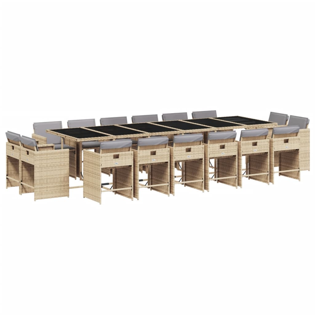 17-delige Tuinset met kussens poly rattan gemengd beige is nu te koop bij PeponiXL, paradijselijk wonen!