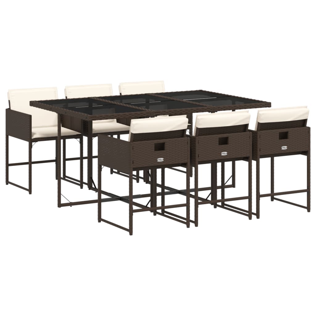 7-delige Tuinset met kussens poly rattan bruin is nu te koop bij PeponiXL, paradijselijk wonen!