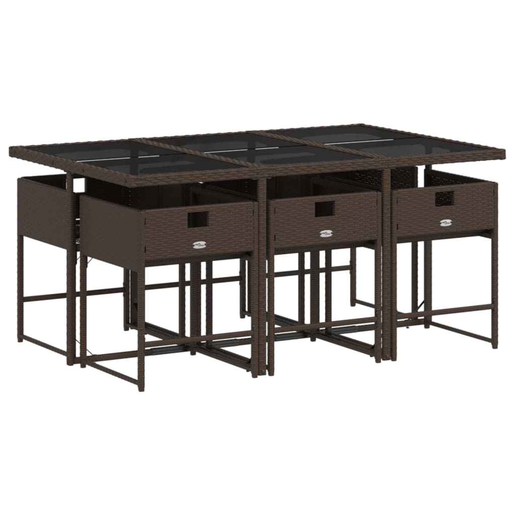 7-delige Tuinset met kussens poly rattan bruin is nu te koop bij PeponiXL, paradijselijk wonen!