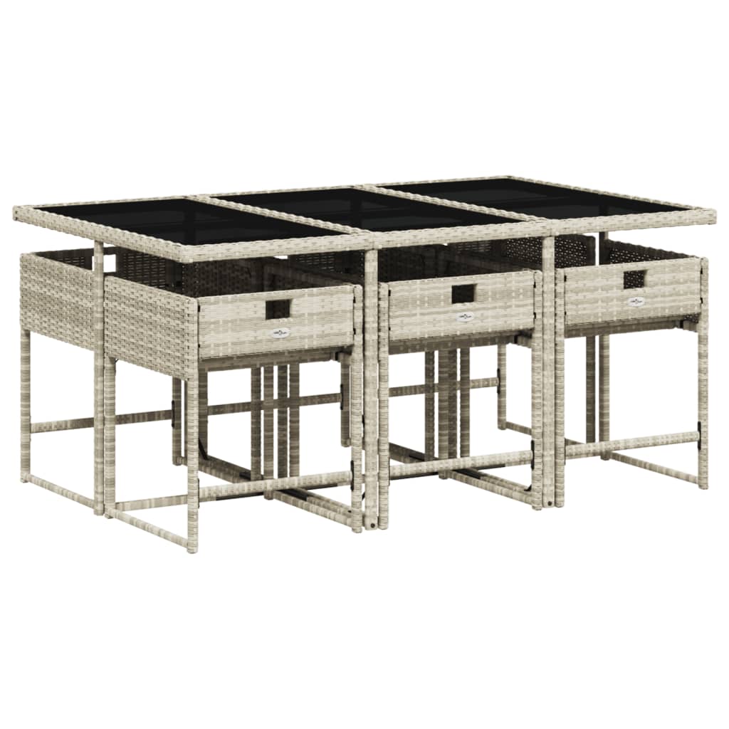 7-delige Tuinset met kussens poly rattan grijs is nu te koop bij PeponiXL, paradijselijk wonen!