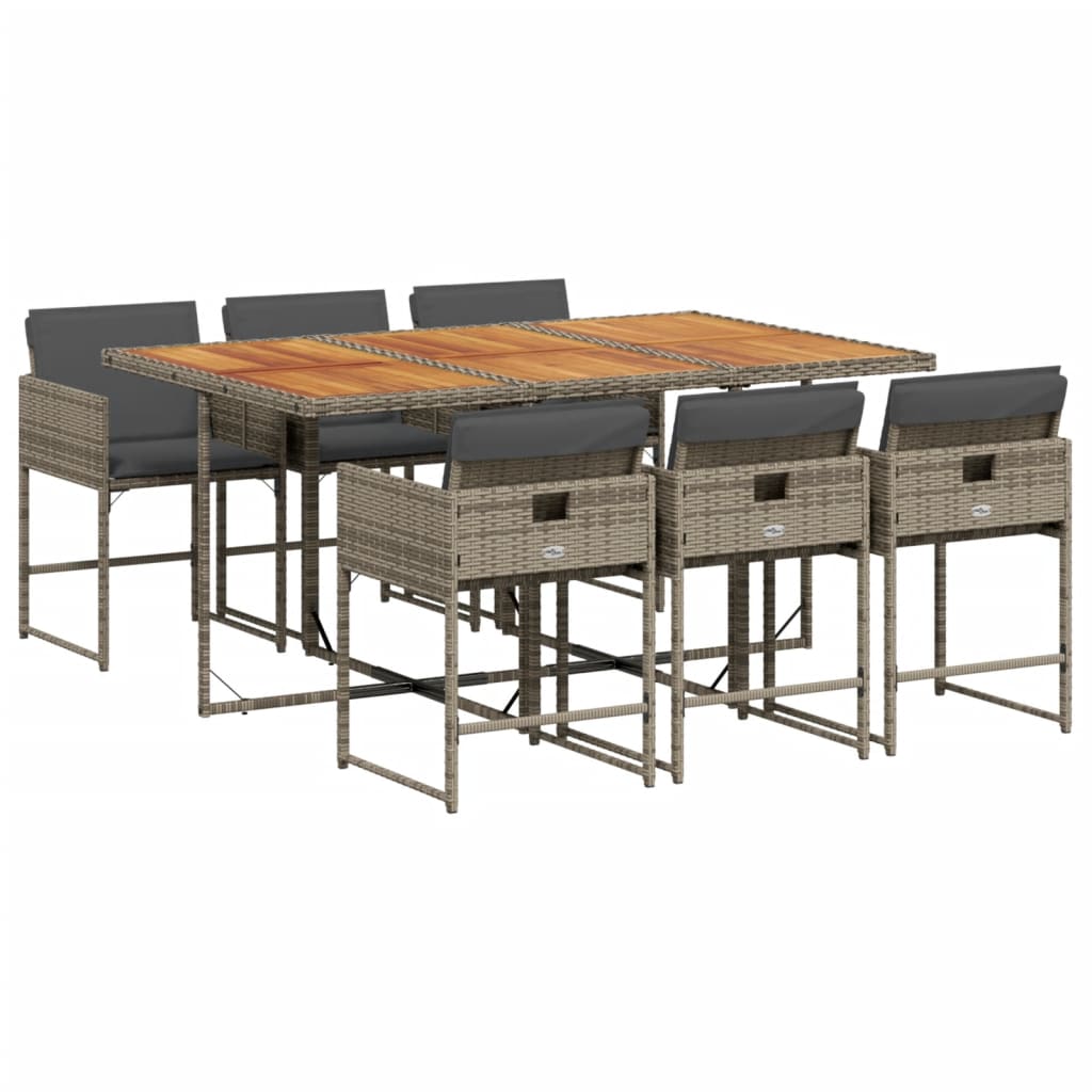 7-delige Tuinset met kussens poly rattan grijs is nu te koop bij PeponiXL, paradijselijk wonen!