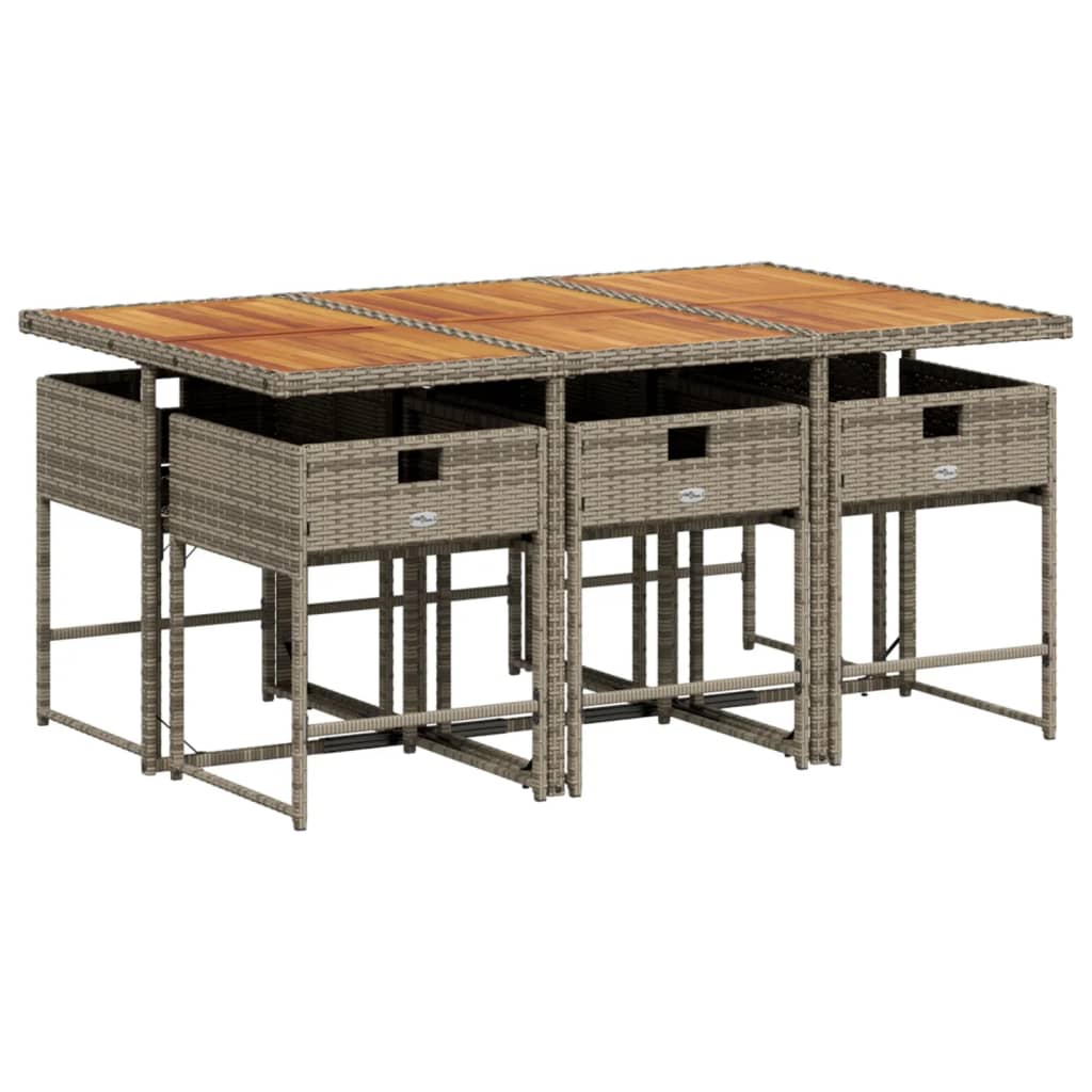 7-delige Tuinset met kussens poly rattan grijs is nu te koop bij PeponiXL, paradijselijk wonen!