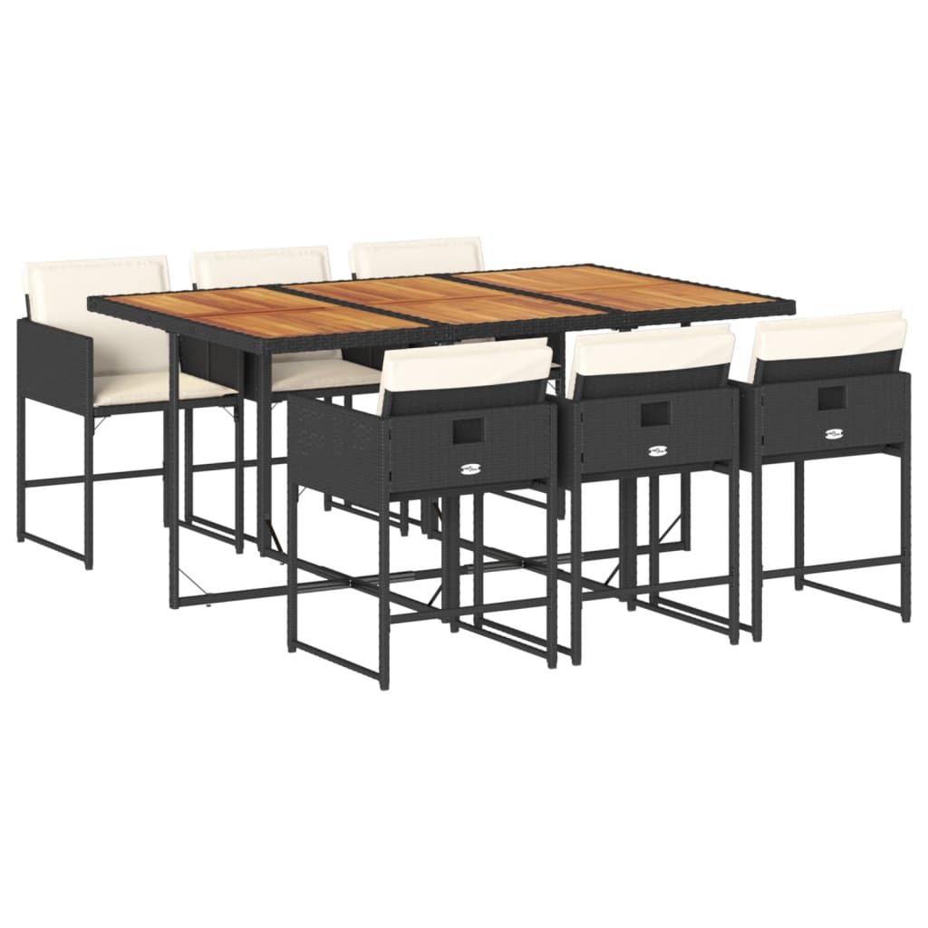 7-delige Tuinset met kussens poly rattan zwart is nu te koop bij PeponiXL, paradijselijk wonen!