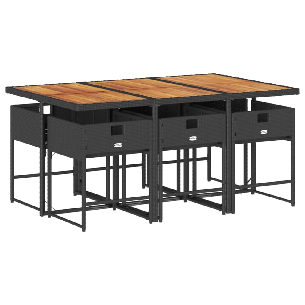 7-delige Tuinset met kussens poly rattan zwart is nu te koop bij PeponiXL, paradijselijk wonen!