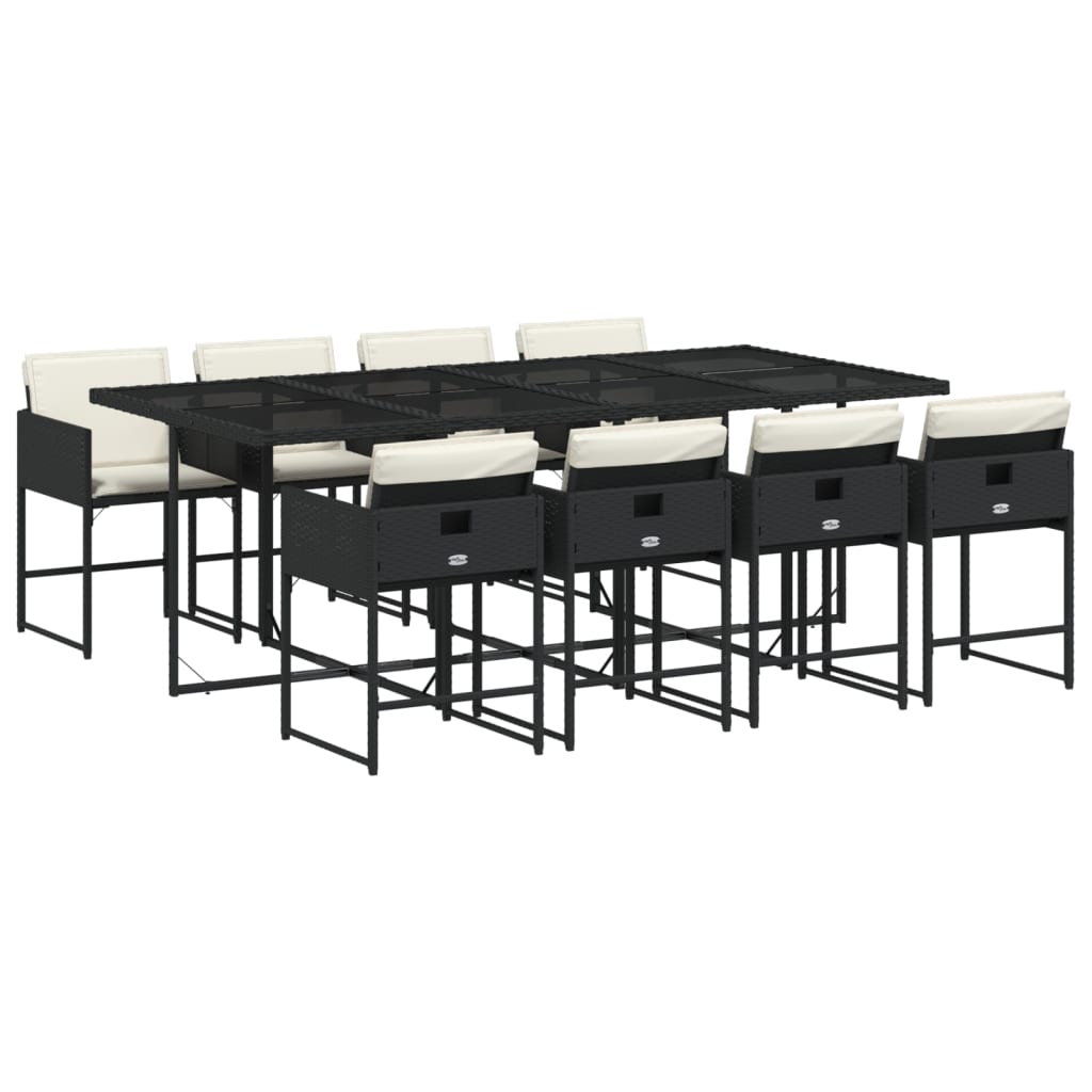 9-delige Tuinset poly rattan zwart is nu te koop bij PeponiXL, paradijselijk wonen!