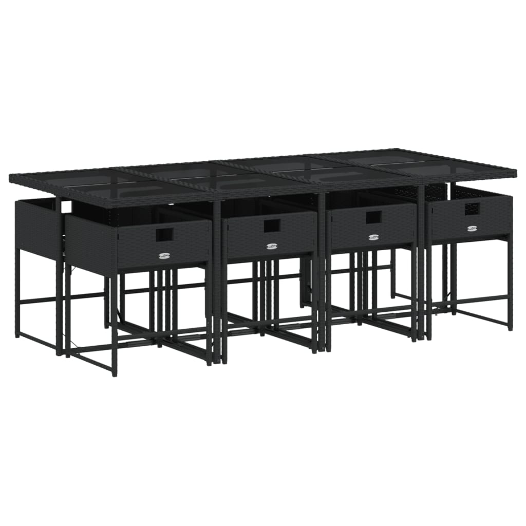 9-delige Tuinset poly rattan zwart is nu te koop bij PeponiXL, paradijselijk wonen!